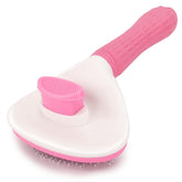 Depets brosse auto-nettoyante en rose montrant le design pratique pour retirer les poils