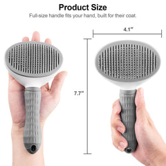 Depets brosse slicker gris facilite le nettoyage grâce au bouton.