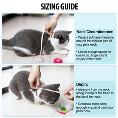 Depets collier-cone chat impermeable, protection pendant les soins.