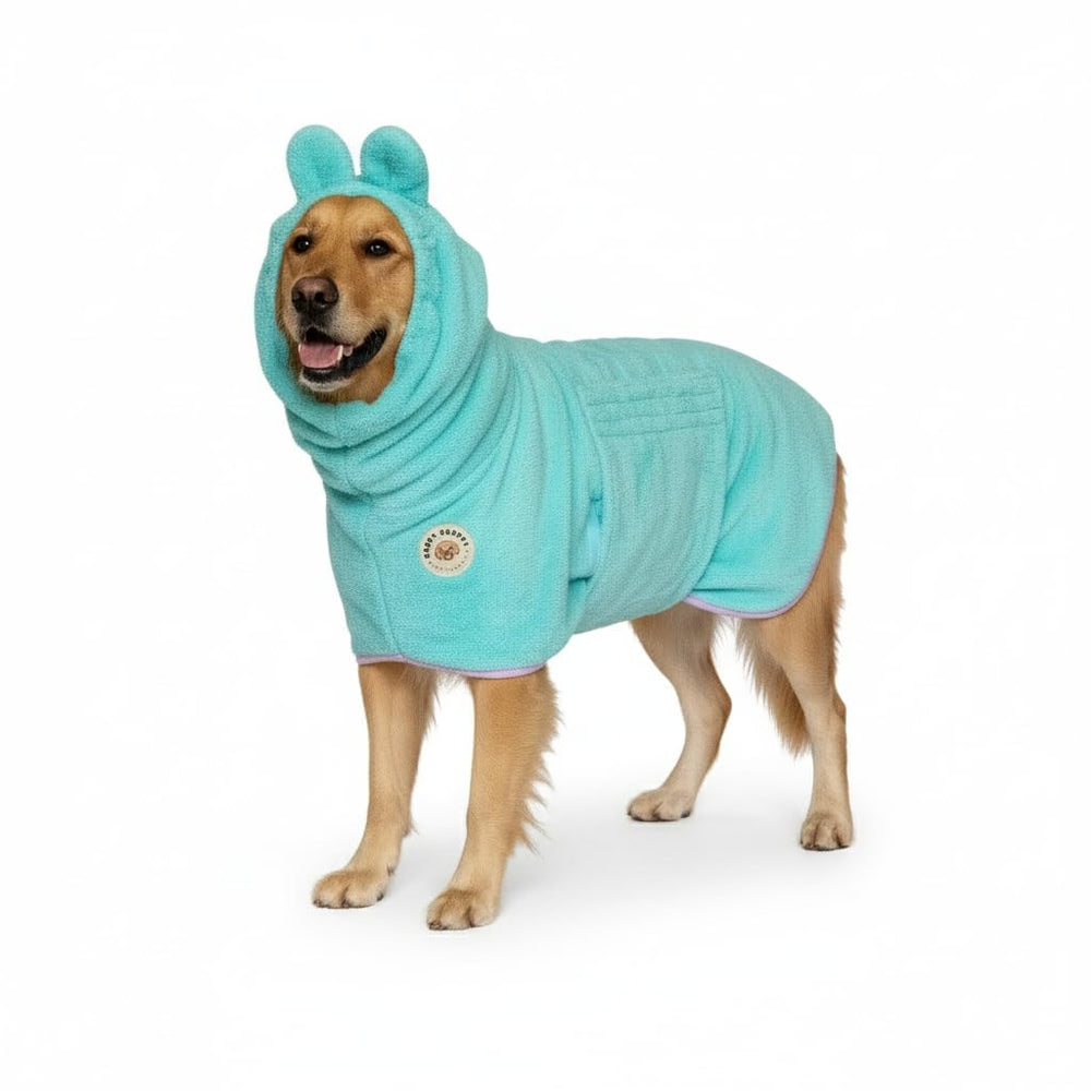 DERPYCHAPPY robe pour chien absorbante en microfibre, séchage rapide après bain.