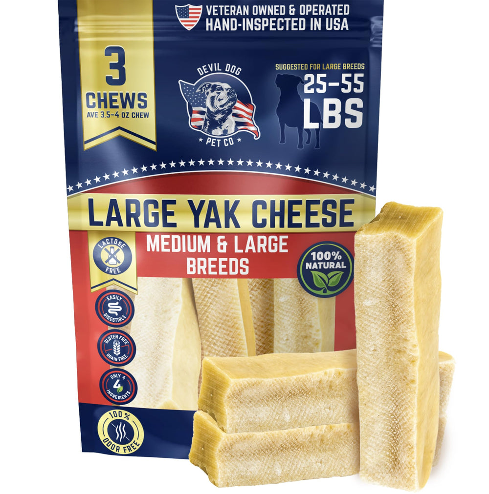 Friandises Yak Fromage Devil Dog en emballage, pratique lot trio pour planifier les collations