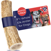 Devil Dog Pet Co - corne de elan monster 12,5 oz : mastication durable pour chiens puissants.