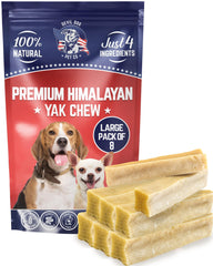 Devil Dog Pet Co – pack de 8 os fromage yak pour gros chiens, présentation prête à l’emploi