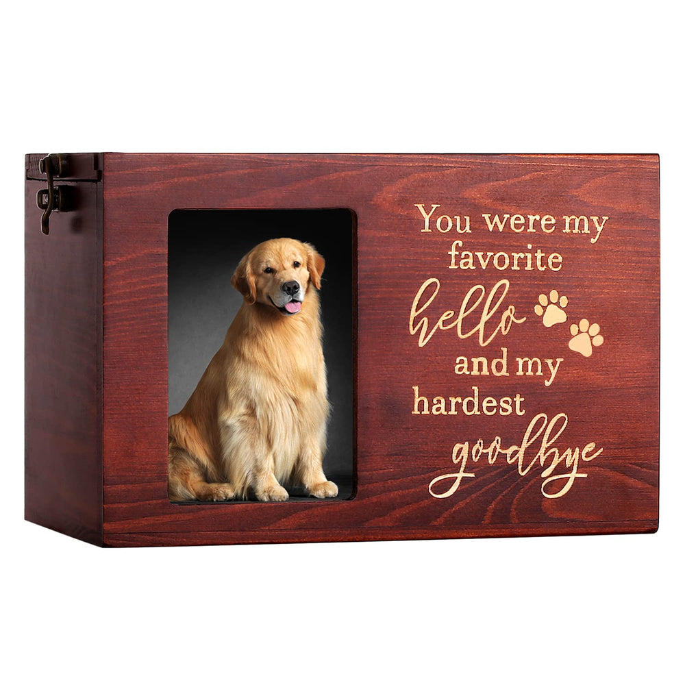 Urne DGDCDV pour animaux avec cadre photo, mémoire durable et respectueuse.