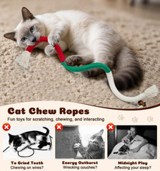 Dgerp corde-mordillage pour chats: coton doux pour dentition et entretien.
