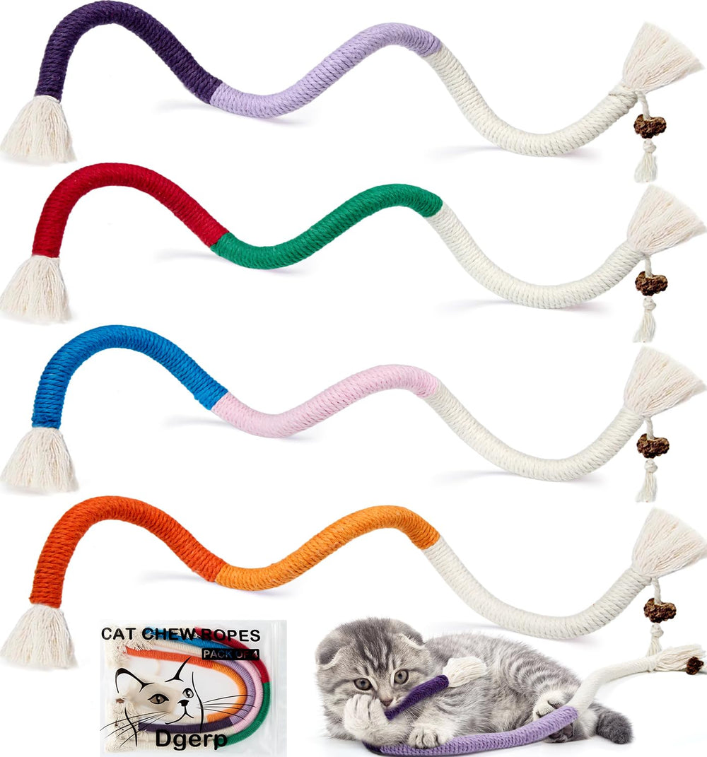 Dgerp corde-mordillage pour chats: ensemble 4 pièces pour jeu sûr et durable.