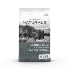 Diamond Naturals Senior montre le poulet élevé en plein air, source de protéines adaptées pour chiens âgés