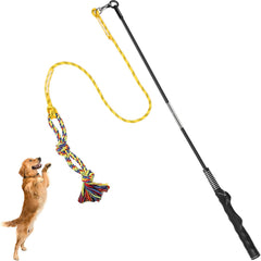 DIBBATU Flirt Pole pour chien en extérieur, stimulation ludique et exercice.