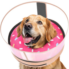 Cone inflable Didopet entourant le cou du chien, anti-lechage pour recuperation