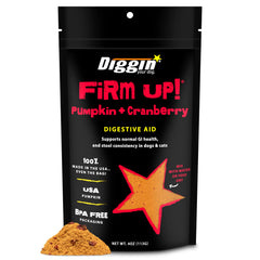 Diggin' Your Dog Firm Up Citrouille Cranberry, bouteille: soutien potentiel à la digestion et à la régularité.