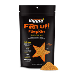 Diggin' Your Dog Firm Up Pumpkin – bouteille de poudre prête à mélanger, soutien digestif potentiel.