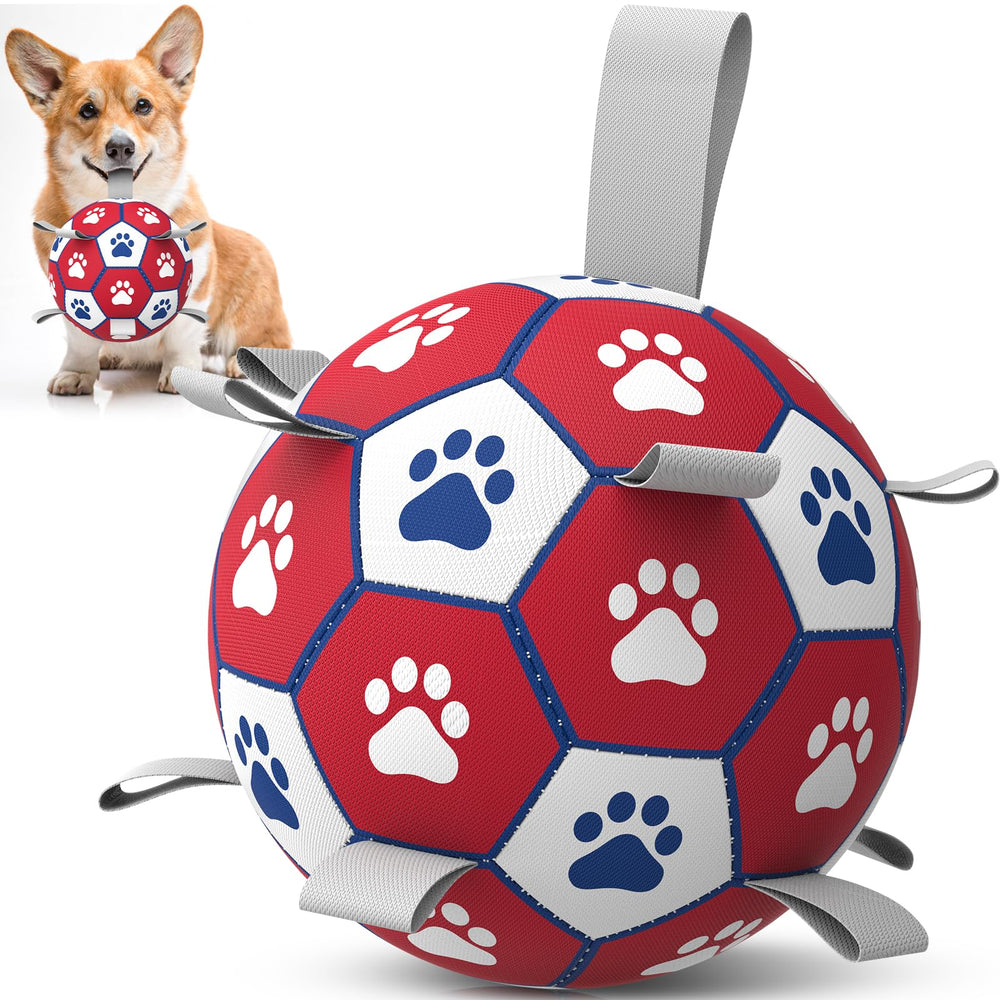 Diman balle de football pour chien de six pouces avec sangles facilitant la prise