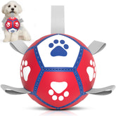 Diman Ballon-foot-pour-chien-petit-avec-sangles, parfait pour jeux extérieurs.