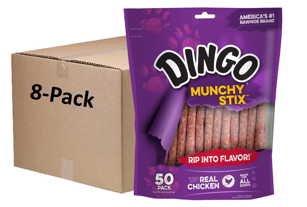 Dingo Munchy Stix avec morceaux de poulet visibles pour récompenser