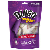 Os Dingo en peau brute pour petit chien, saveur poulet et texture croquante.