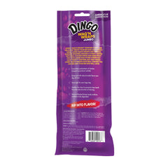 Dingo Wag’n Wraps Jumbo avec os en cuir brut premium, texture riche pour mâcher.