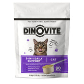 Dinovite pour chats – bouteille illustrant le soutien immunitaire et digestif.