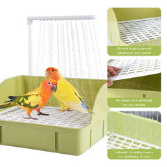 DINTSTYLE bac-bain-perroquet-spacieux: place suffisante pour oiseaux