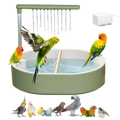 DINTSTYLE: perroquet dans sa baignoire électrique intérieure pour un bain confortable.