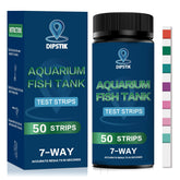 DipStik bandelettes-test 7-en-1 pour aquarium, détection rapide des paramètres.