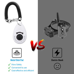 Diyife clic dressage chien blanc — outil portable pour entraînement en déplacement.
