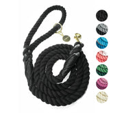 La laisse DJANGO en corde de coton noire ombré, élégante et confortable pour les promenades.