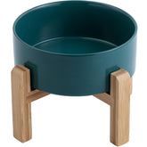 DJJJOOYS gamelle surélevée en céramique verte pour chien, posture idéale pendant les repas.