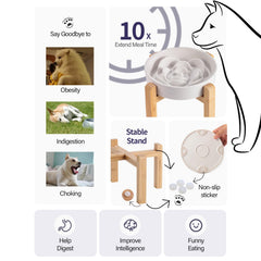Support en bois DJJJOOYS anti-glissement, bol stable pendant les repas