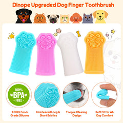 dlnope doigt-brosse-dent-chien-couleurs: set coloré pour différencier les animaux