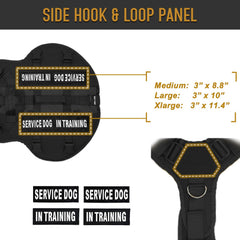 Gilet DNALLRINO pour chien de service, vue arrière, système MOLLE prêt à personnaliser.