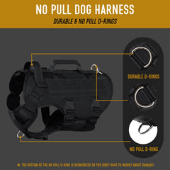 Gilet DNALLRINO pour chien de service, panneau MOLLE pour patches et accessoires.