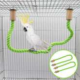 Perche Dnoifne en corde verte pour cage, favorise l'exercice des pattes.