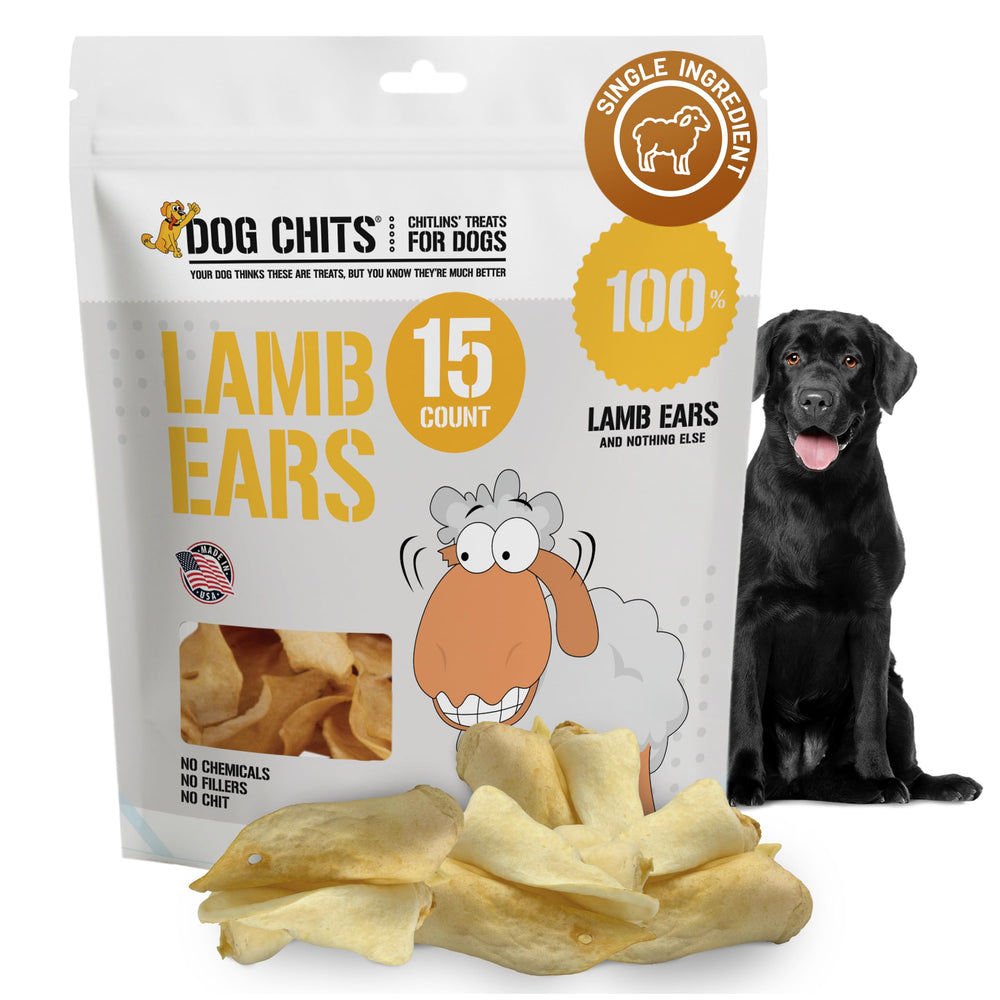 Dog Chits oreilles d’agneau emballage, snack naturel pratique pour chiens.