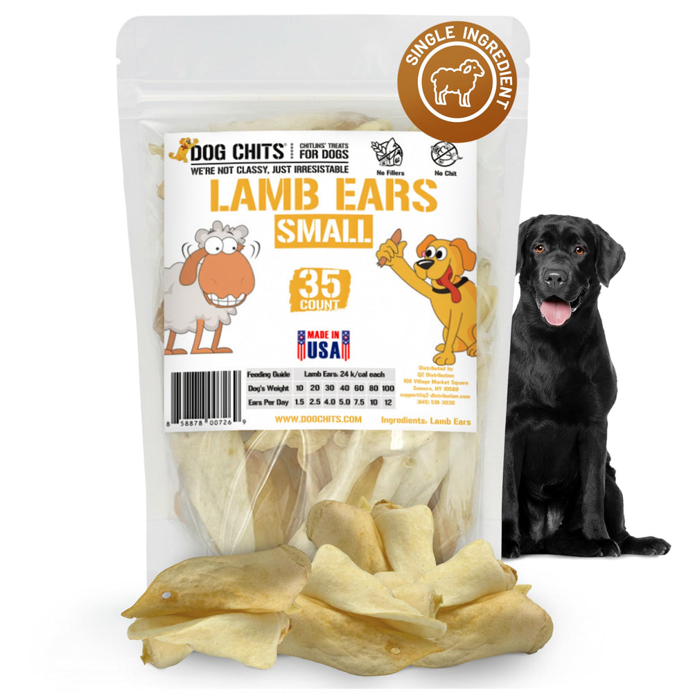Dog Chits Oreilles d'agneau: texture croquante idéale comme récompense d entraînement.