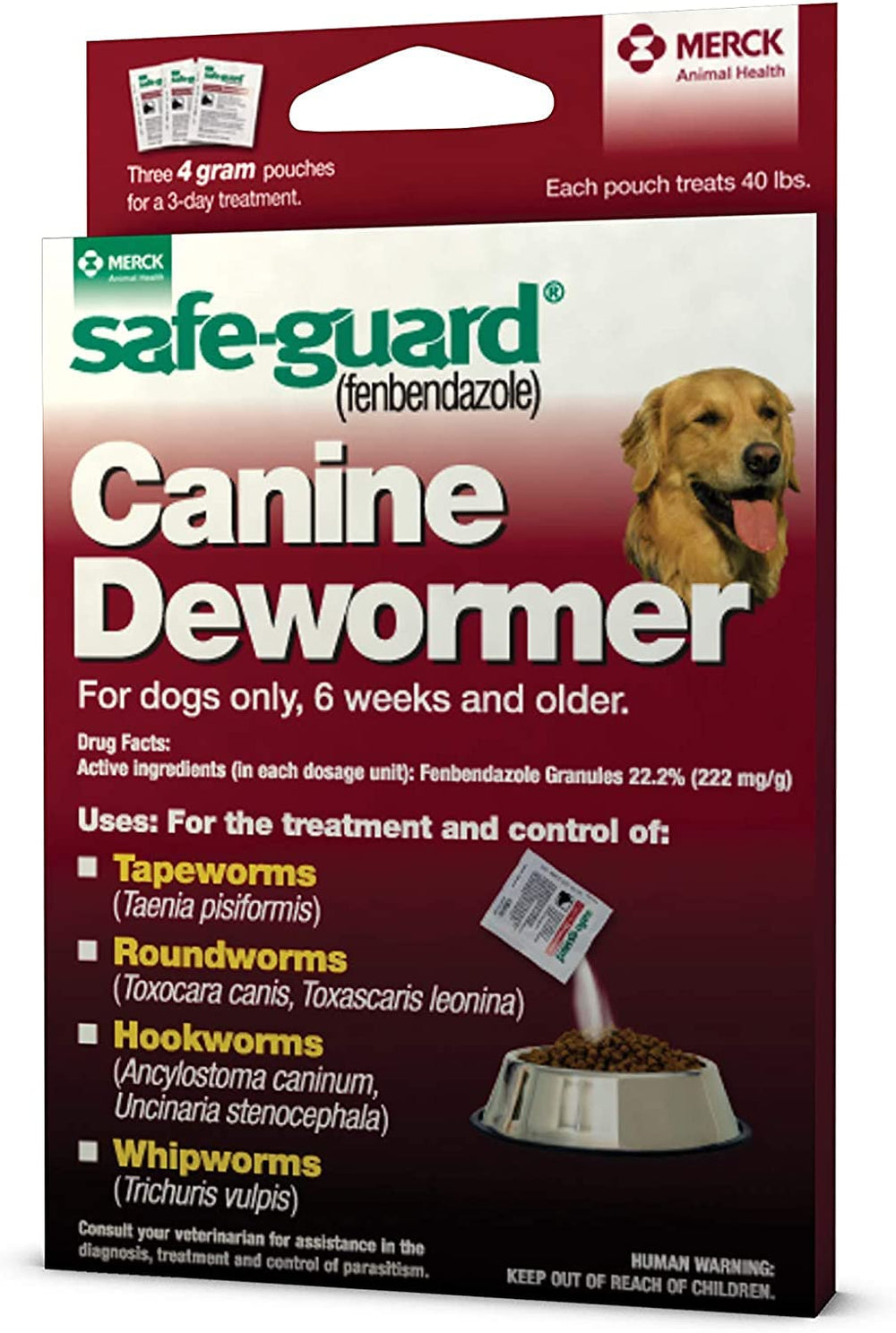 Dog Dewormer Canine 8in1: sachet 4 g, aide au contrôle des parasites chez les grands chiens
