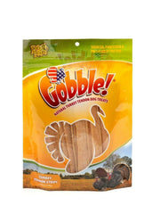 Dog Nip Gobble tendons de dinde: sachet refermable, pratique pour les friandises à emporter.