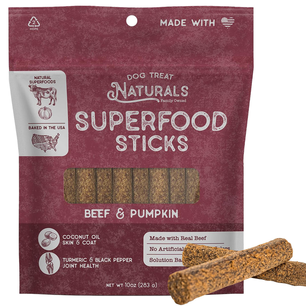 Dog Treat Naturals Superfood Sticks boeuf et potiron, récompense idéale pour l'entraînement