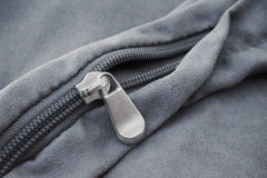 Fermeture cachee gris Dogbed4less, durable et resistant au lavage.