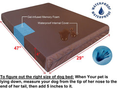 Dogbed4less mousse mémoire gel orthopédique offre soutien durable et régulation de la température.