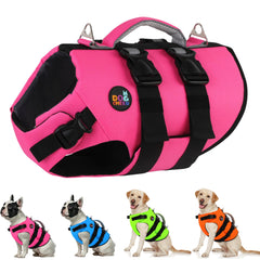 Dogcheer gilet sauvetage chihuahua-neoprène rose vue avant pour flotter en sécurité