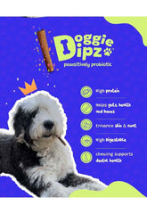 Texture collagène boeuf Doggie Dipz, friandise savoureuse et facile à digérer.