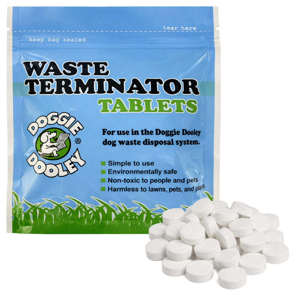 Tablettes Doggie Dooley terminateur pour déchets; entretien sûr de l’unité enterrée