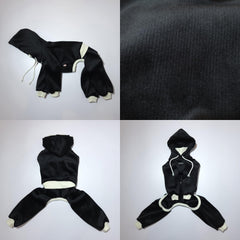 Doggystar detail capuche logo, allure premium.