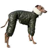 Doggystar manteau neige pour lévrier italien kaki 2xl, protection contre le froid et le vent.