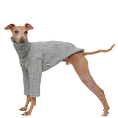 Doggystar pull col roulé gris, chaleur flexible pour l'automne.