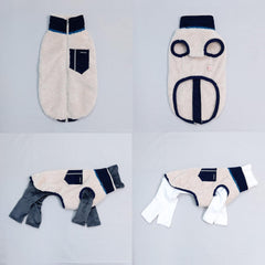Doggystar veste zippe navy, coupe adaptée Italian Greyhound et Whippet.