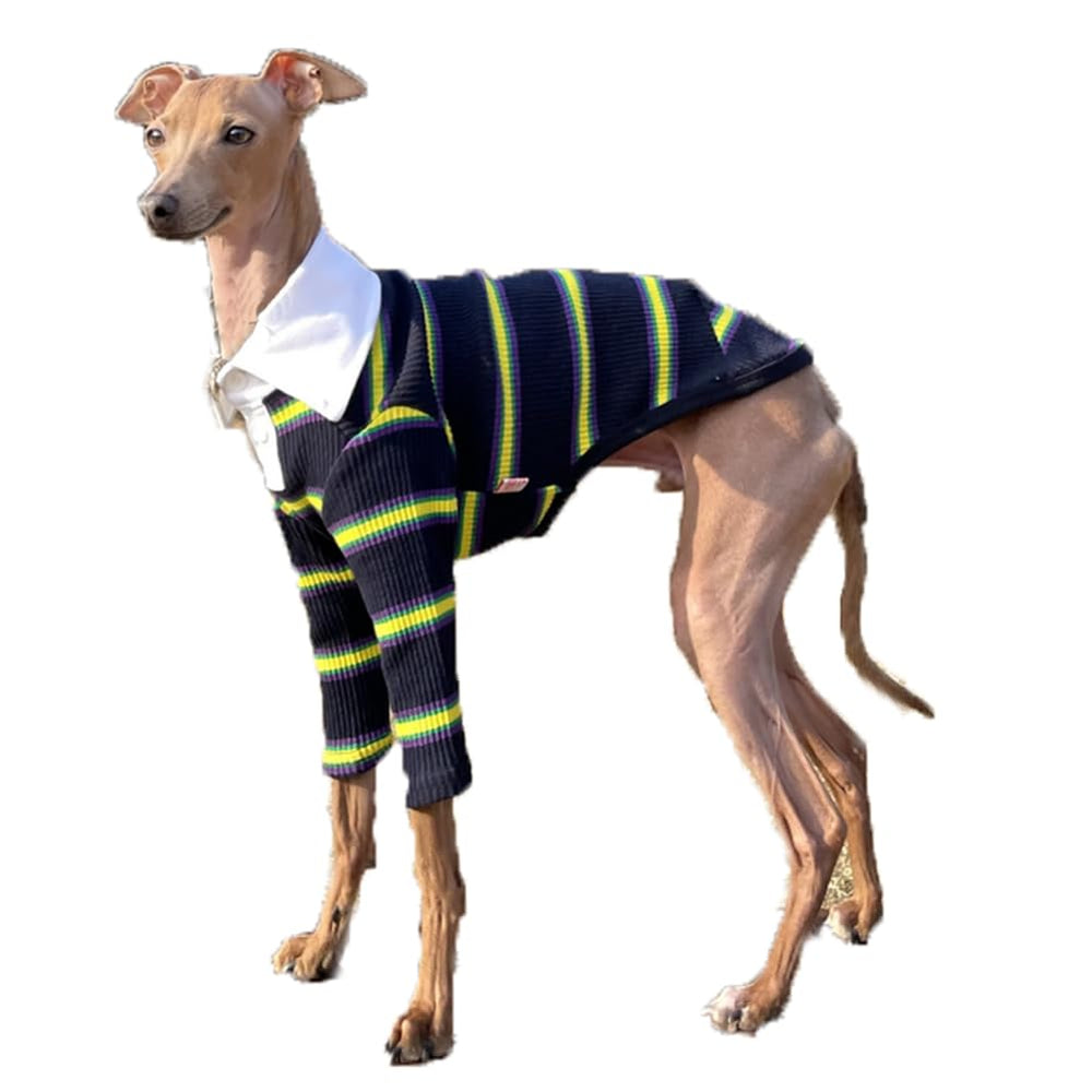 Doggystar vêtement chien col côtelé bleu marine 3XL, confort et aisance lors des promenades.