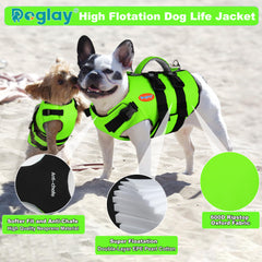 Doglay gilet natation chien rouge, ajustement rapide et confort.