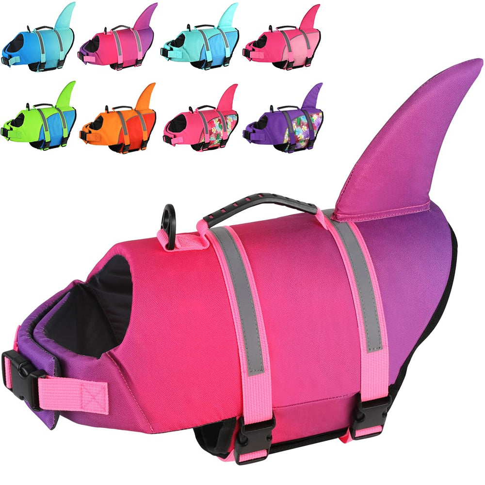 Doglay gilet sauvetage chien design-requin, visibilité accrue en activités nautiques.