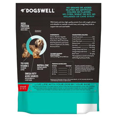 Ingrédients clés DOGSWELL biotine zinc vitamine E pour la peau et le pelage.